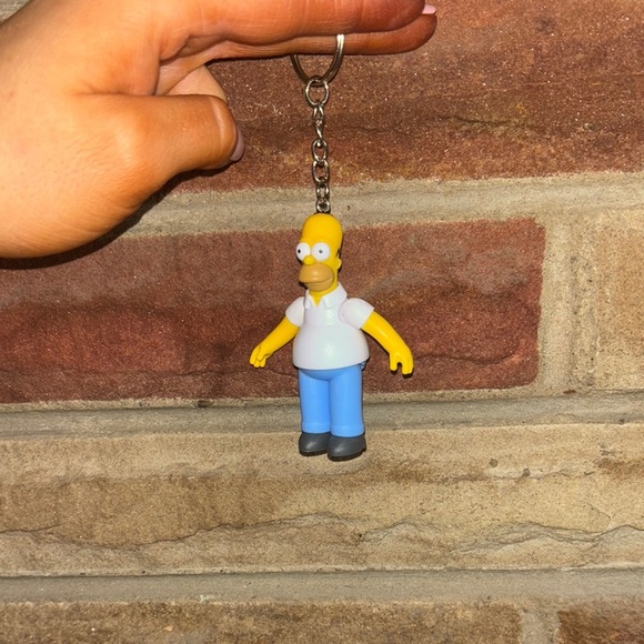 Homer Simpson Cartoon Character Keychain - Picture 1 of 4